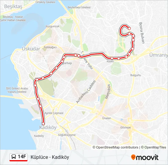14F Bus Line Map