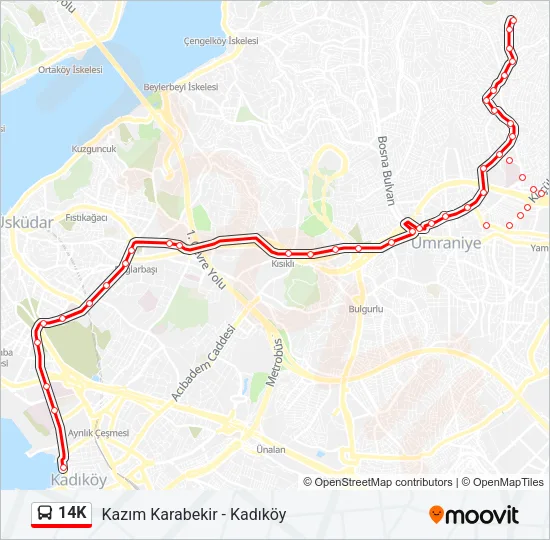 14K Bus Line Map