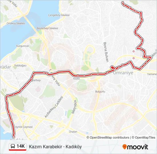 14K Bus Line Map