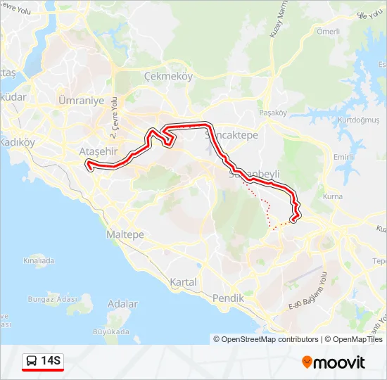 14S Bus Line Map