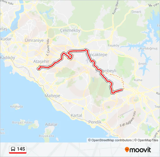 14S Bus Line Map