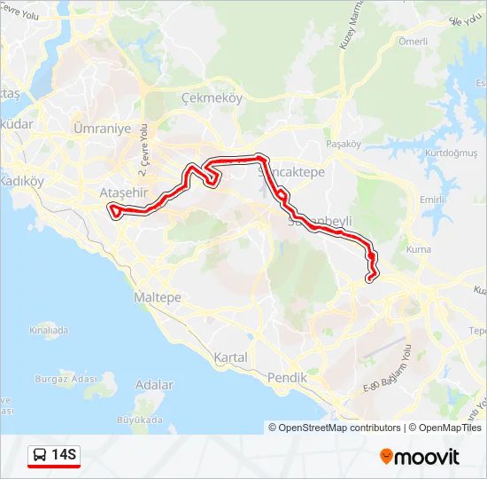 14S Bus Line Map