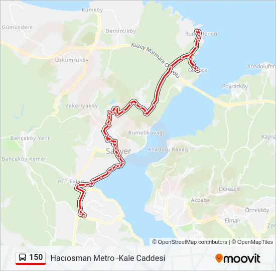 150 Bus Line Map