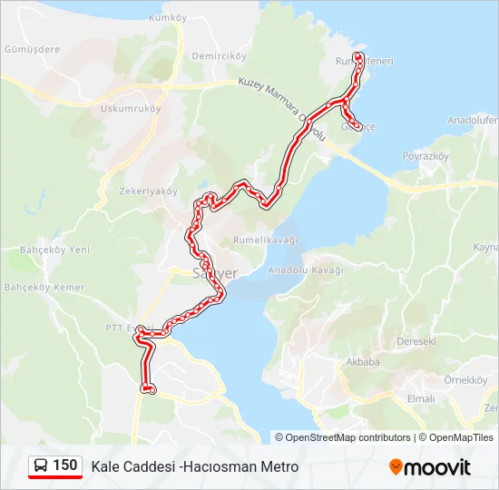 150 Bus Line Map
