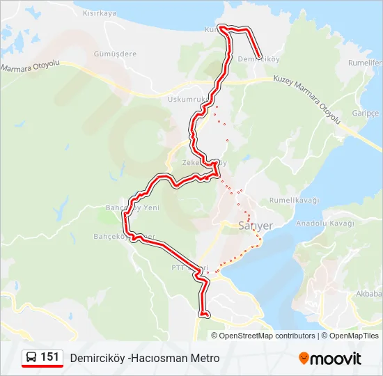 151 Bus Line Map
