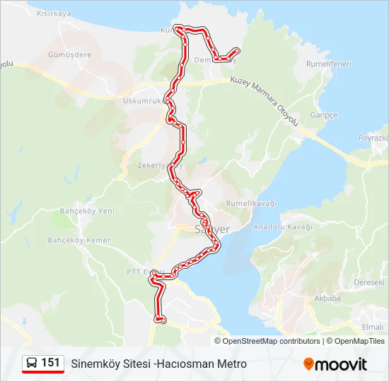151 Bus Line Map