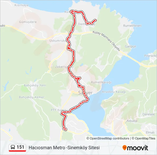 151 Bus Line Map