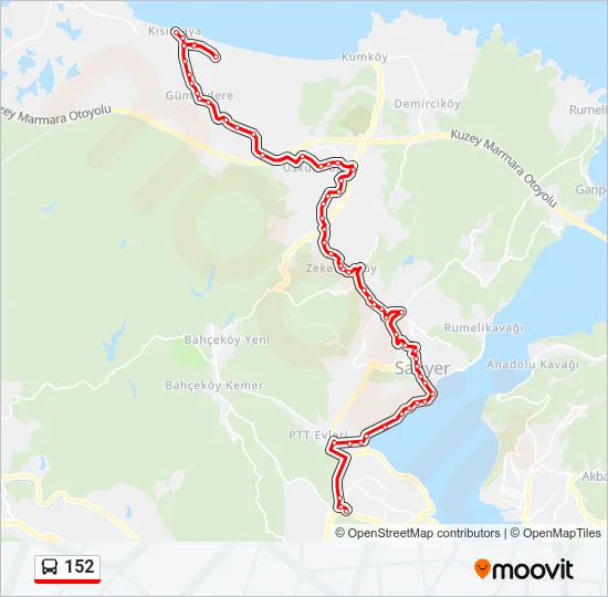 152 Bus Line Map