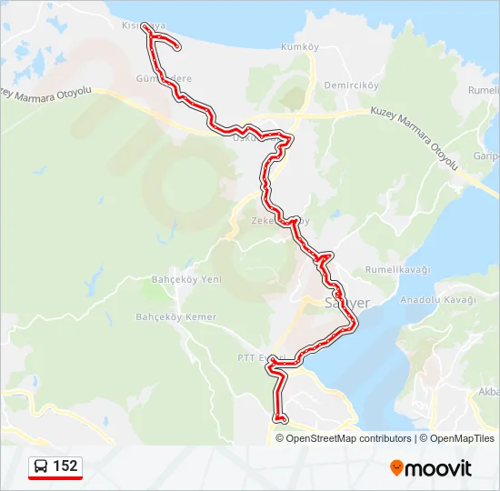 152 Bus Line Map