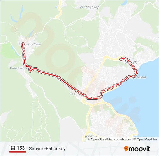 153 Bus Line Map