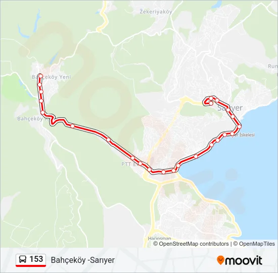 153 Bus Line Map