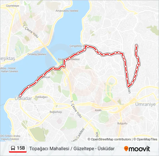 15B Bus Line Map
