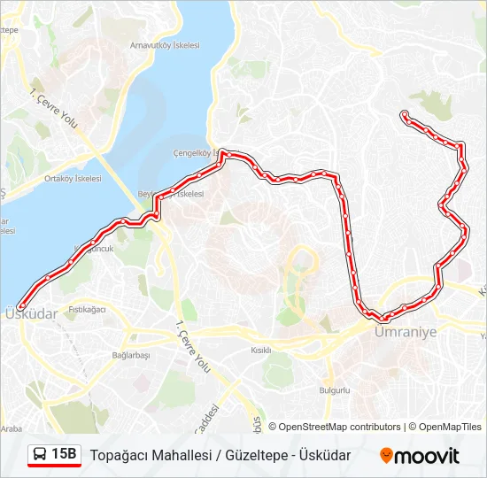 15B Bus Line Map