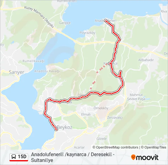 15D Bus Line Map