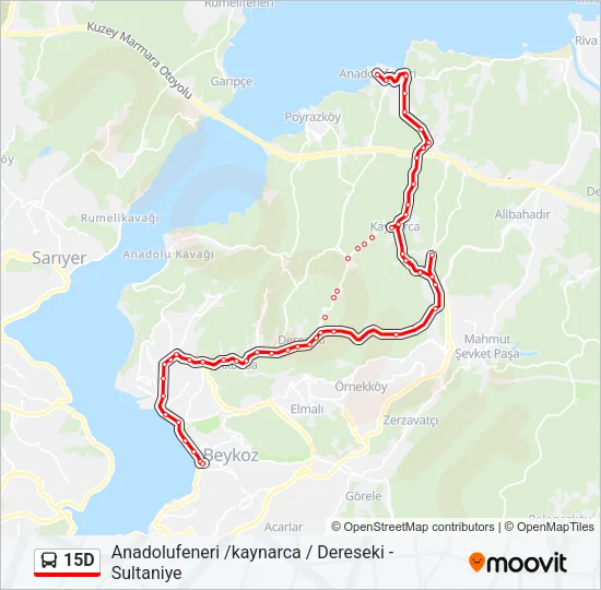 15D Bus Line Map