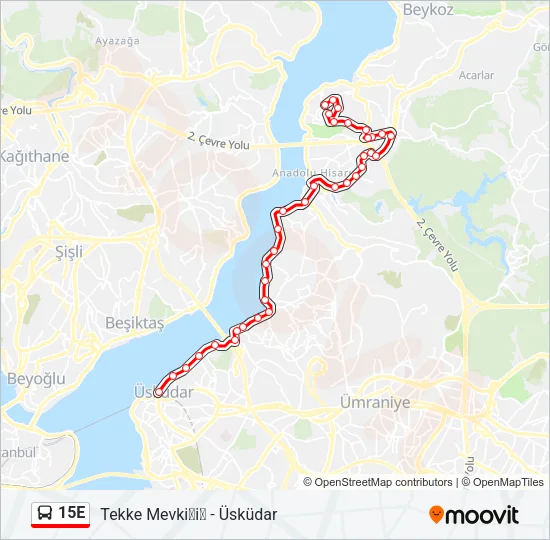 15E Bus Line Map