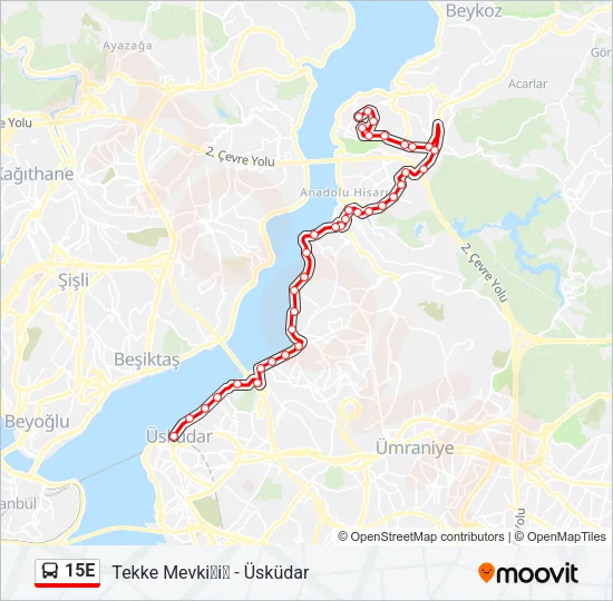 15E Bus Line Map