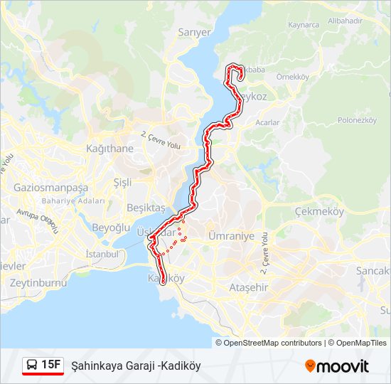 15F bus Line Map