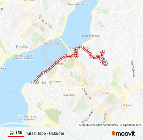 15K Bus Line Map