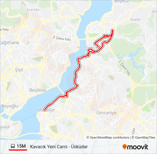 15M Bus Line Map
