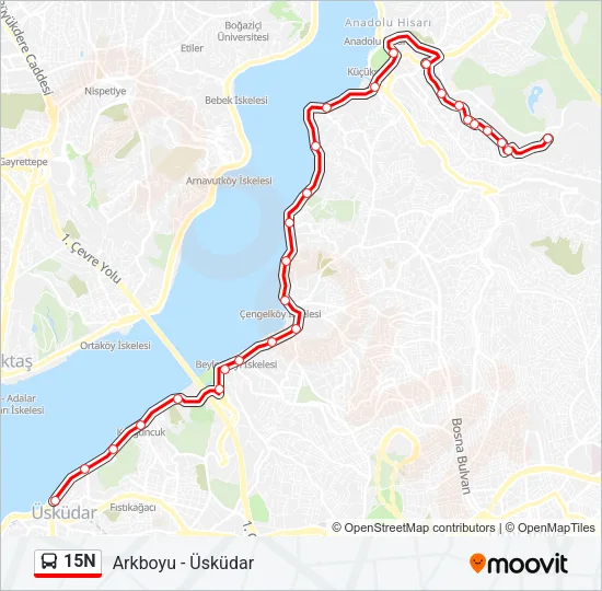 15N Bus Line Map
