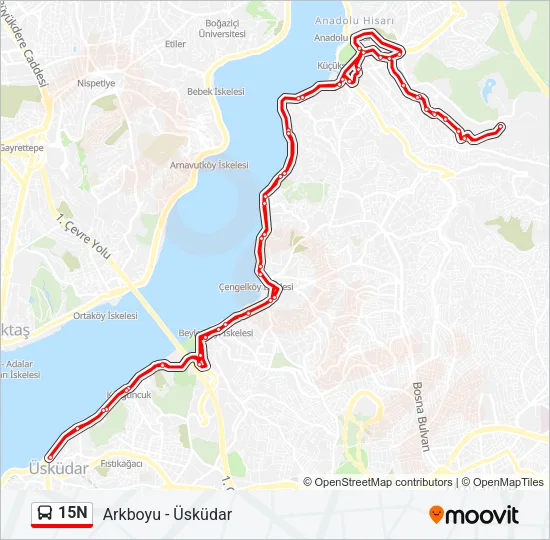 15N Bus Line Map