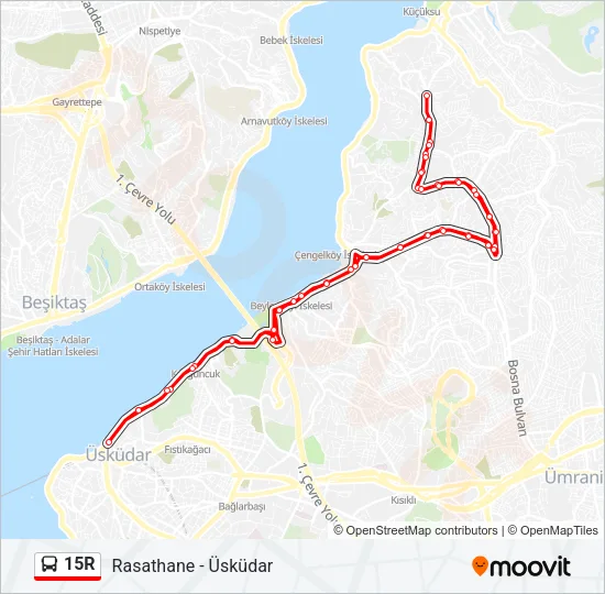 15R Bus Line Map