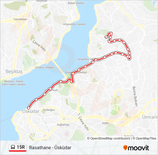 15R Bus Line Map