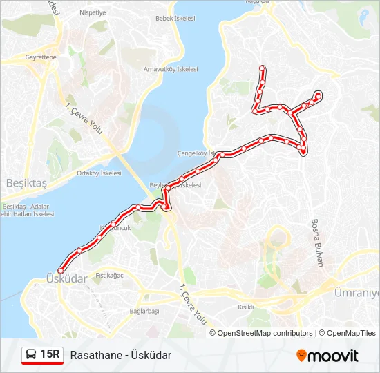 15R Bus Line Map