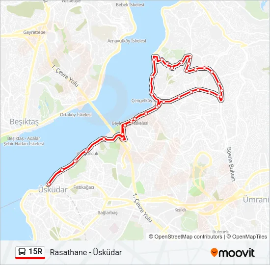 15R Bus Line Map