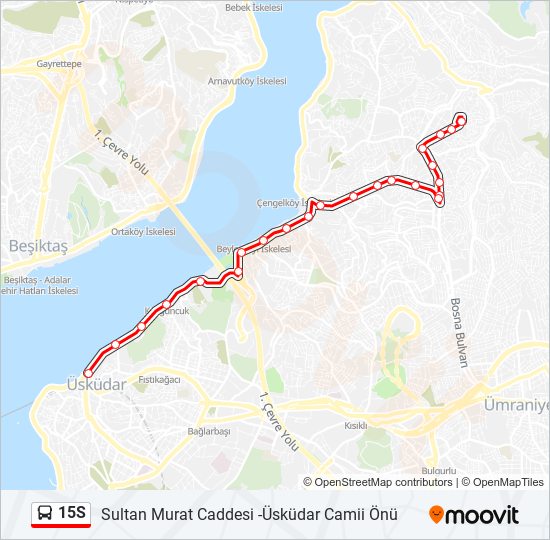 15S bus Line Map