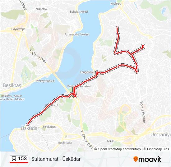 15S Bus Line Map