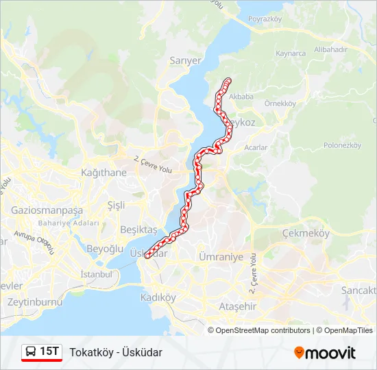 15T Bus Line Map