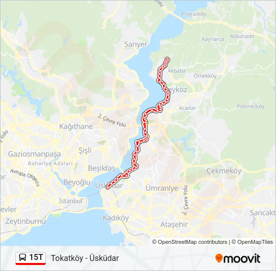 15T Bus Line Map