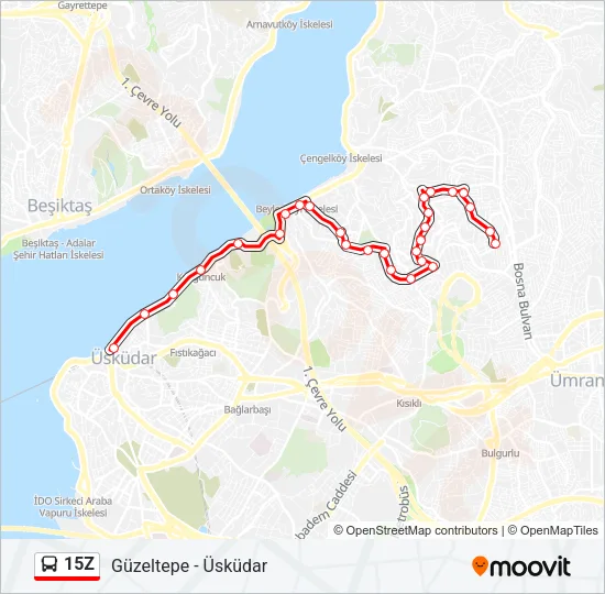 15Z Bus Line Map