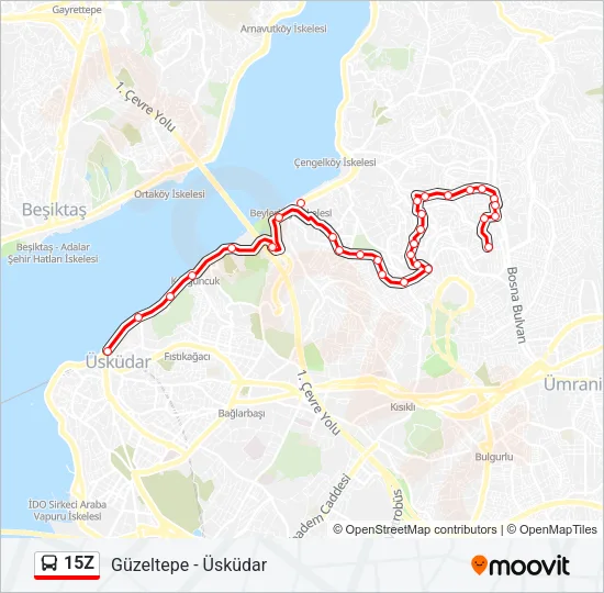 15Z Bus Line Map