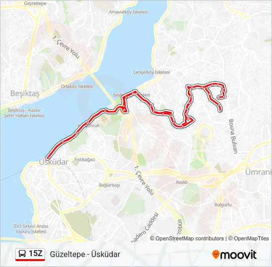 15Z Bus Line Map