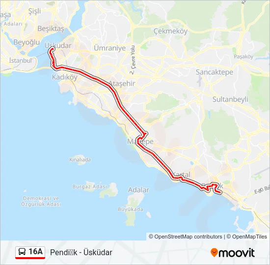 16A Bus Line Map