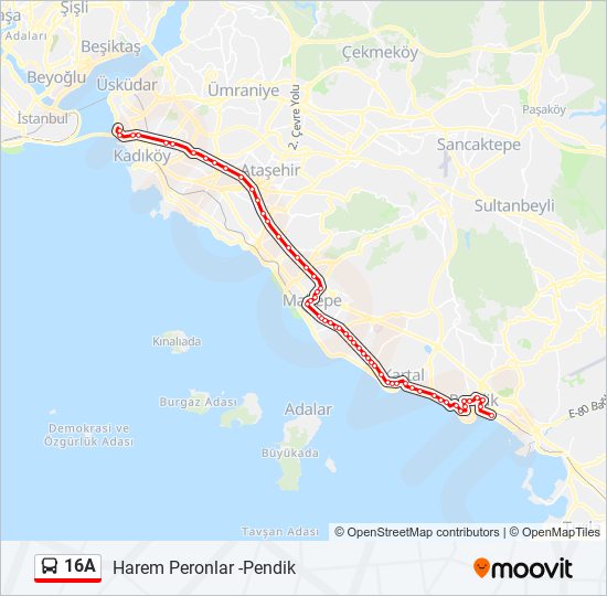 16A bus Line Map