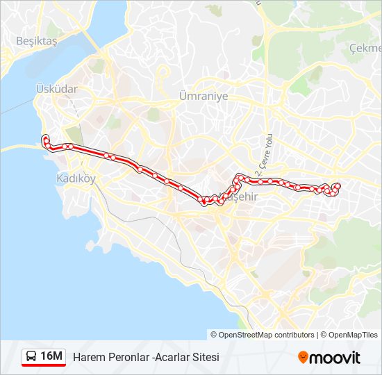 16M bus Line Map