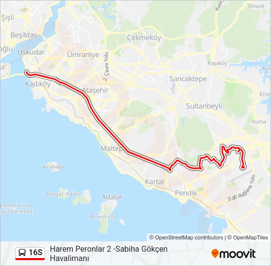 16S Bus Line Map