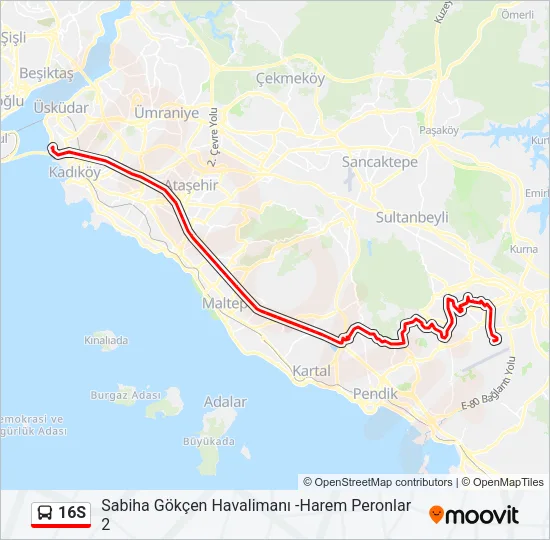 16S Bus Line Map