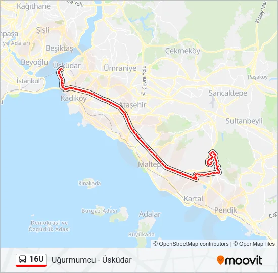 16U Bus Line Map