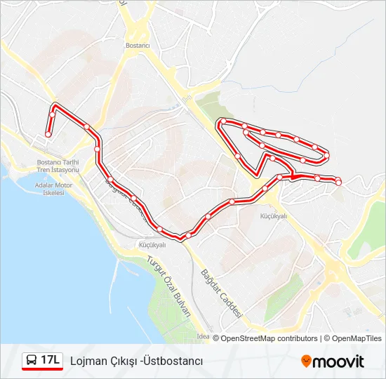 17L Bus Line Map