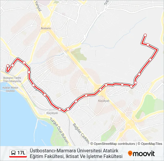 17L Bus Line Map