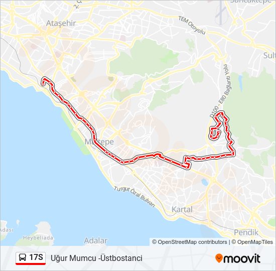 17S bus Line Map