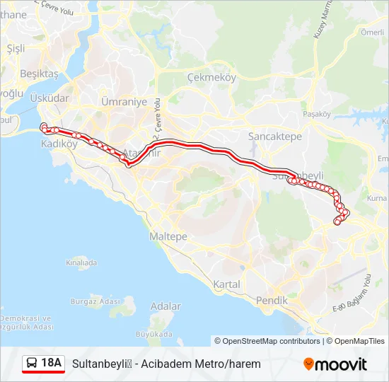 18A Bus Line Map
