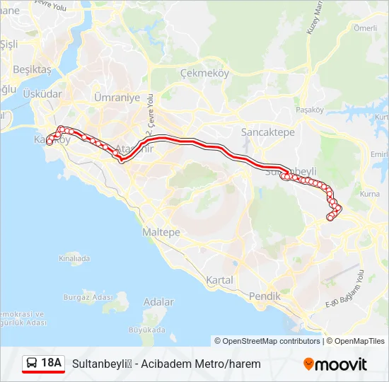 18A Bus Line Map