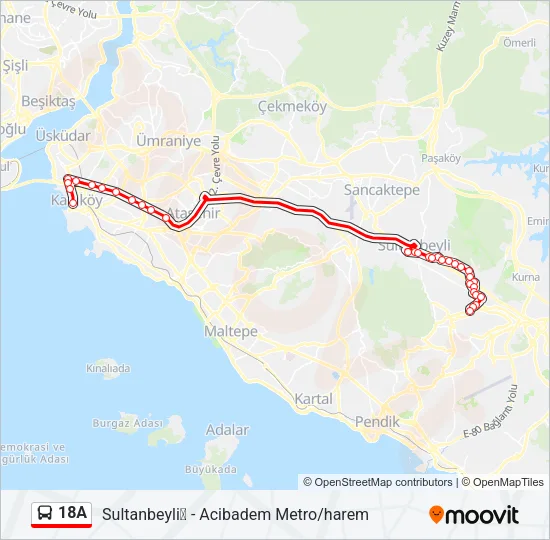 18A Bus Line Map