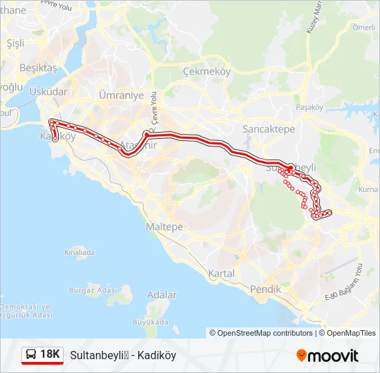 18K Bus Line Map